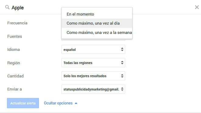 Cómo se modifica una alerta en Me on the web